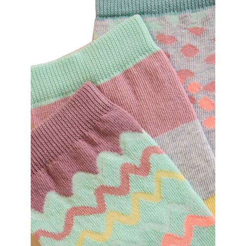 White Stuff 3Pk Squiggle Ankle Socks
